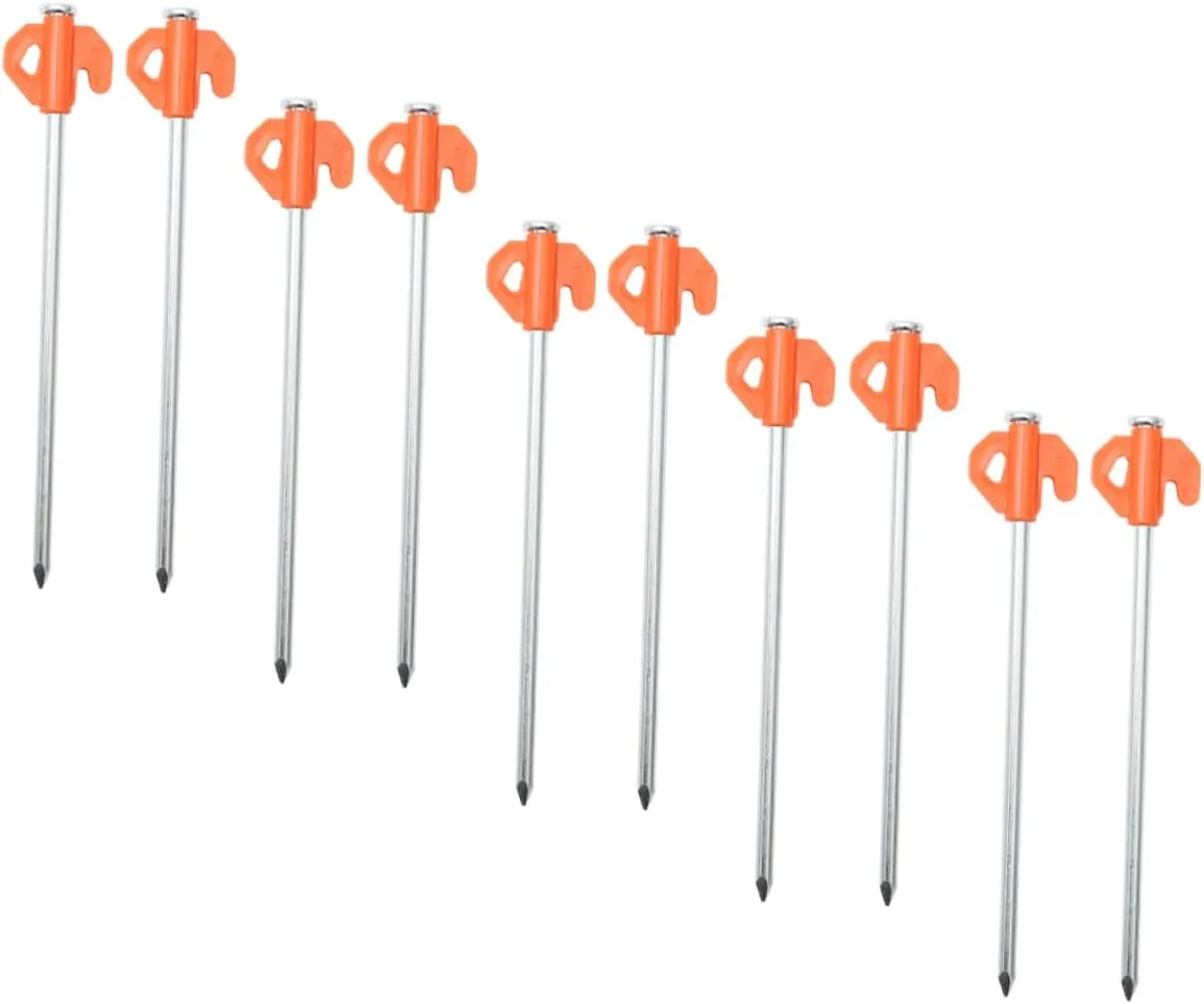 KESYOO 10-Pack Outdoor Tent Fixing Nails Windproof Ground Nails Multipurpose Stakes for Camping Beach Canopy Tent Gazebo Tarp Groundsheet Easy to Use