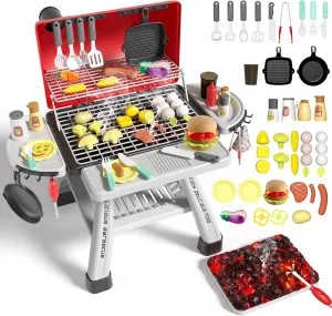 Kids Kitchen Playset 3-5, BBQ Grill Toys Gifts for Kids Age 2-4, Toddler Play Toys Kitchen, Toddler Outdoor Toys, Birthday Gifts for Boys Girls Age 2 3 4 5