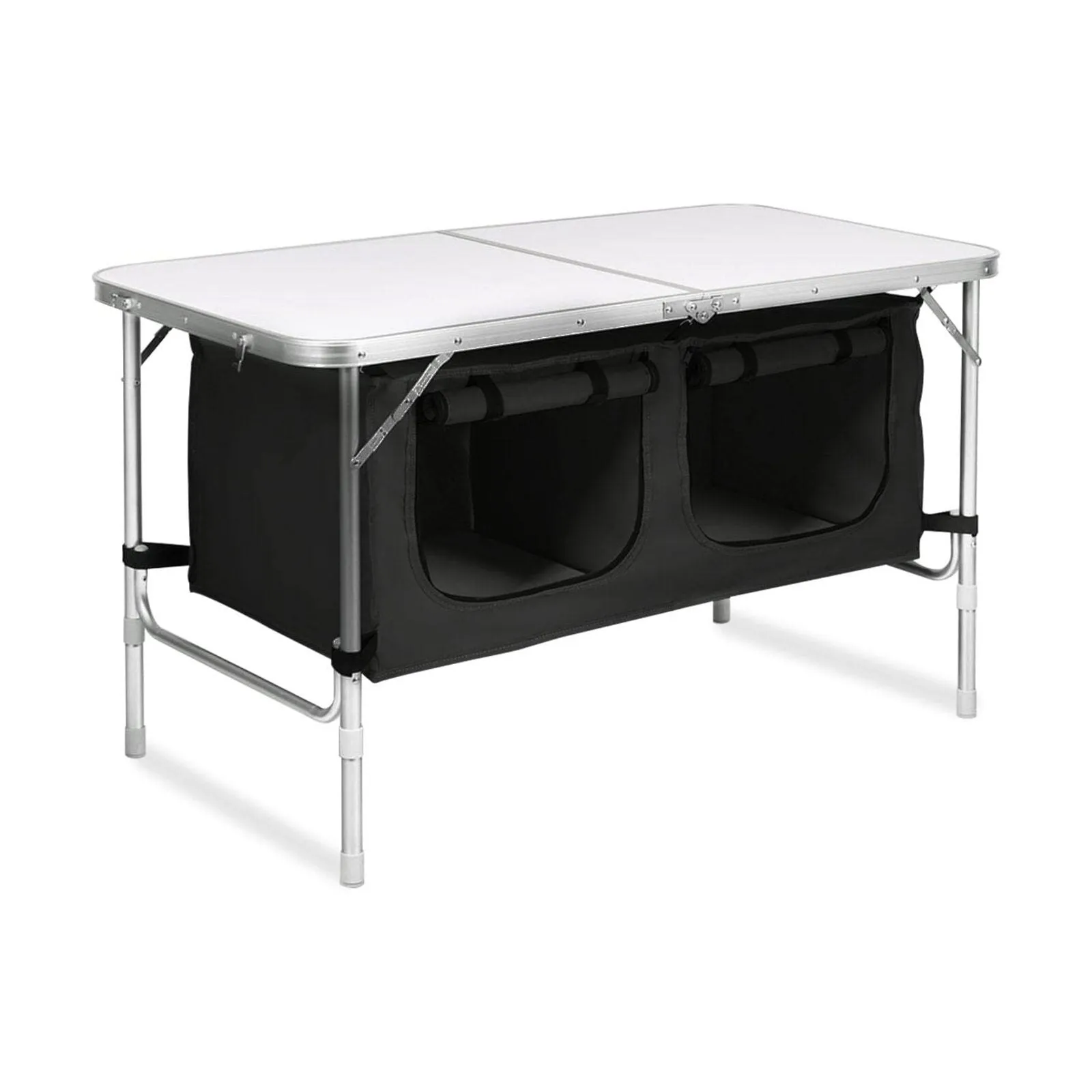 KILIROO 120cm Silver Camping Table with Black Storage Bag
