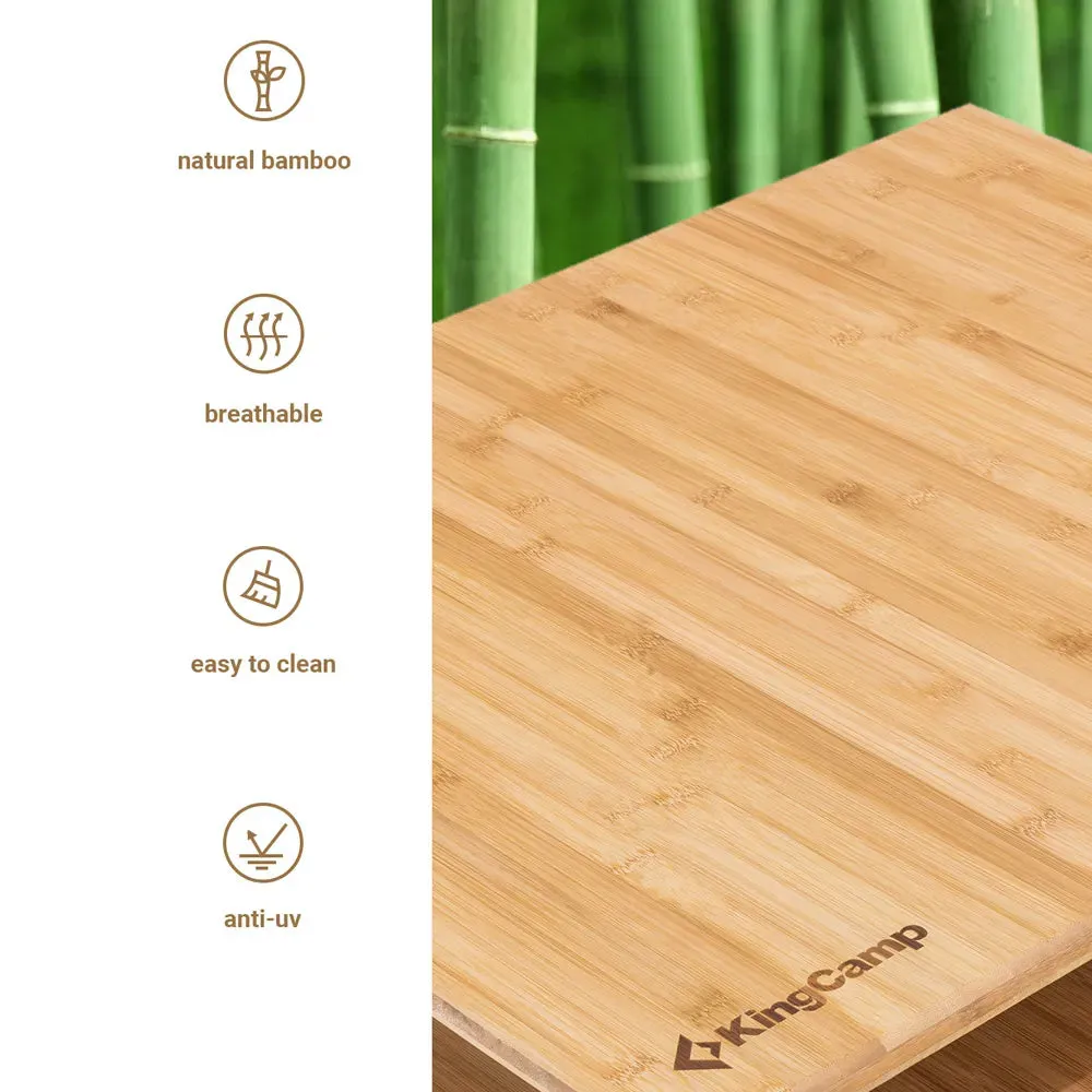 KingCamp 4-Folding Bamboo Table for 2-3 Person