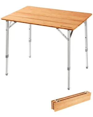 KingCamp 4-Folding Bamboo Table for 2-3 Person