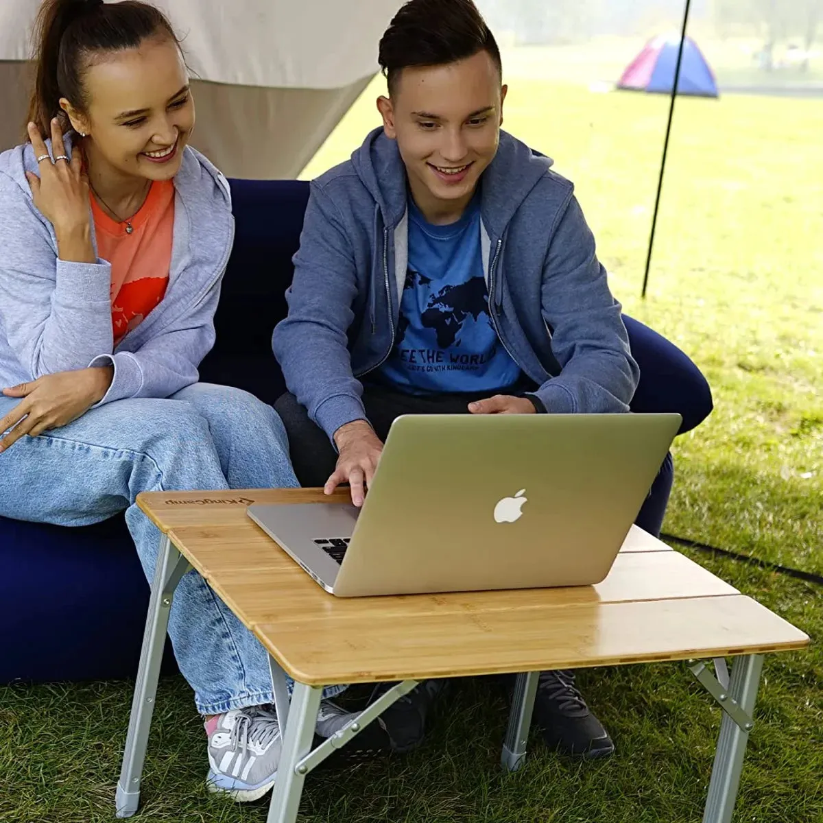 KingCamp 4-Folding Bamboo Table for 2-3 Person