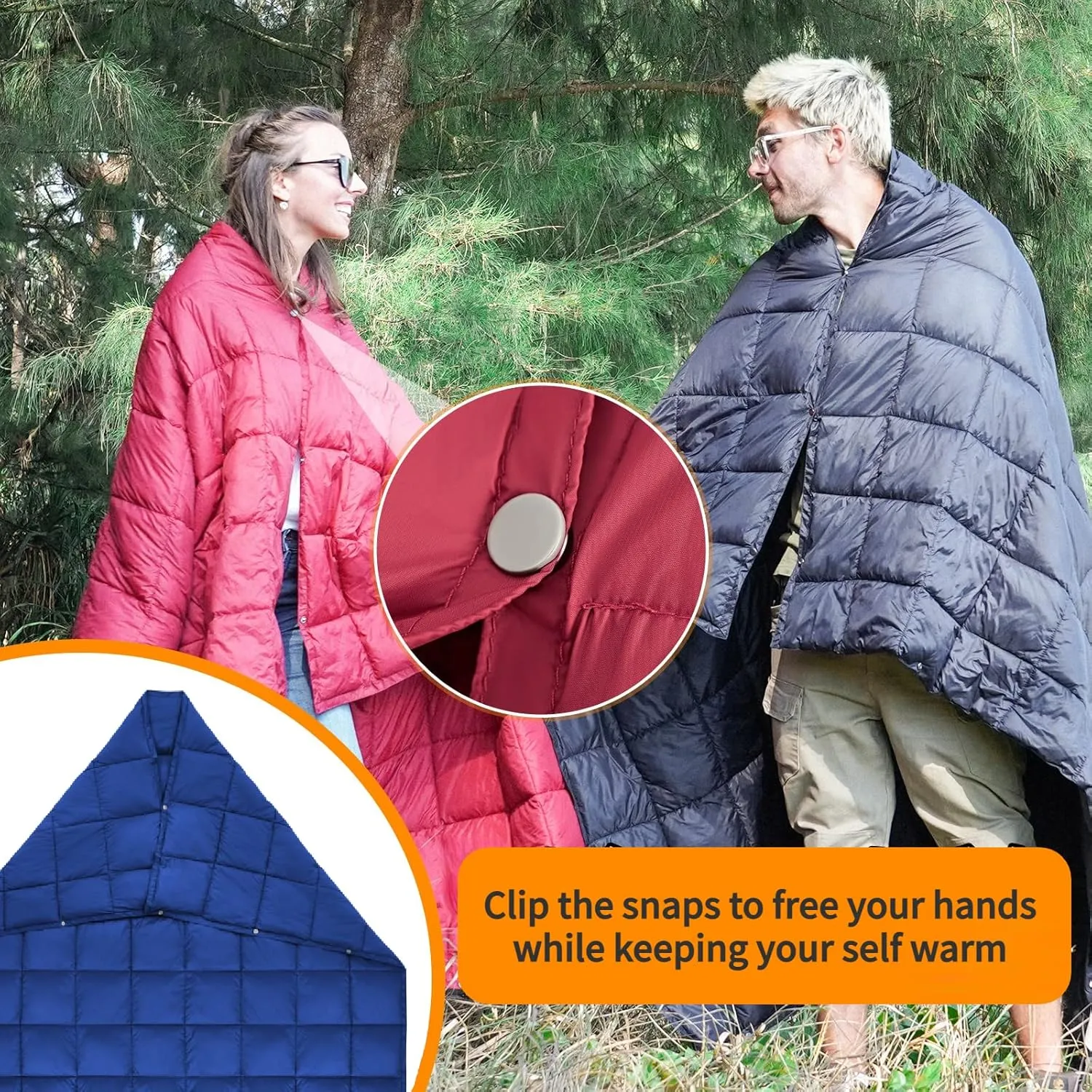 KingCamp Puffy Blanket for Camping, Warm Down Alternative Outdoors Indoors Quilt, Lightweight Compact Packable Windproof Blankets for Stadium, Airplane, Travel, Picnics, Backpacking