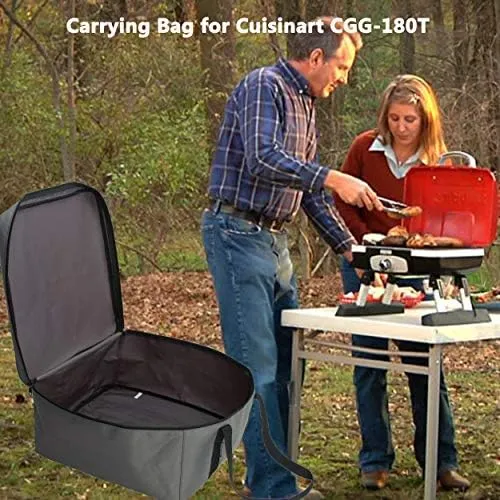 KISLANE Carrying Bag for Cuisinart CGG-180T Grill, Portable Grill Bag for Outdoor Gourmet Grill, Tabletop Grill Storage Bag for Cuisinart CGG-180T (Grey)