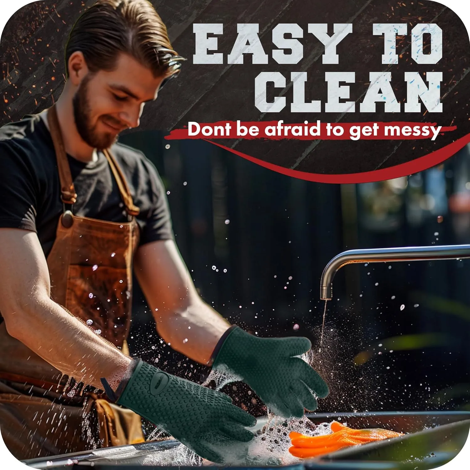 Kitchen perfection S Silicone Smoker Oven Gloves -Extreme Heat Resistant BBQ Gloves -Handle Hot Food Right on Your Grill Fryer Pit|Waterproof Oven Mitts |Superior Value Set 3 Bonuses