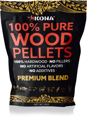 Kona Premium Blend Smoker Pellets, Intended for Ninja Woodfire Outdoor Grill, 8 lb Resealable Bags
