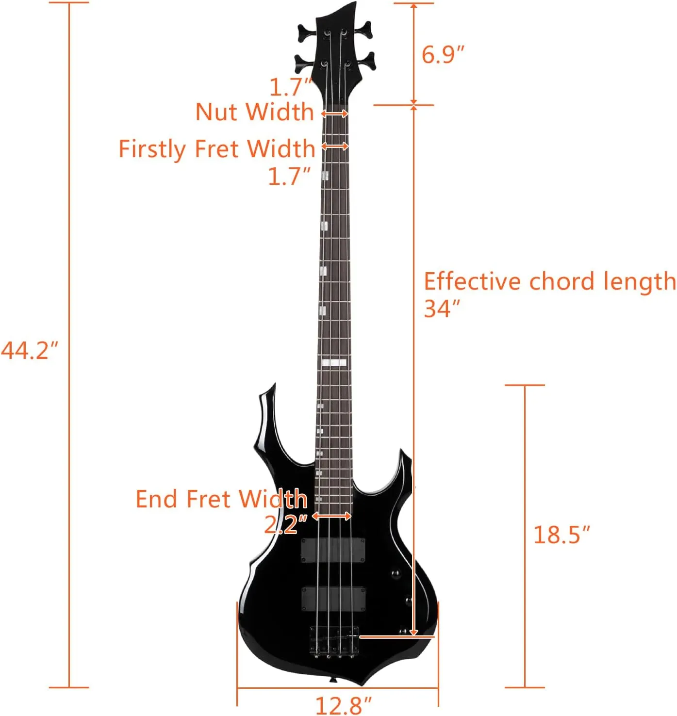 Ktaxon Electric Bass Guitar Full Size Flame Design Bass Set with 20 Watt Amplifier, Portable Bass Bag, Superior Amp Wire, Adjustable Guitar Strap, Plectrum, Wrench Tool(Black)