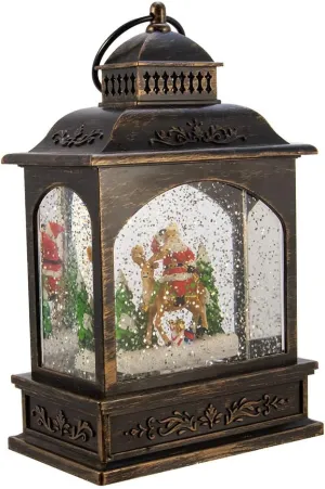 Kurt Adler 9-Inch LED Santa Lantern with Motion