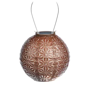Lantern - Small Round Copper Orange, 8"