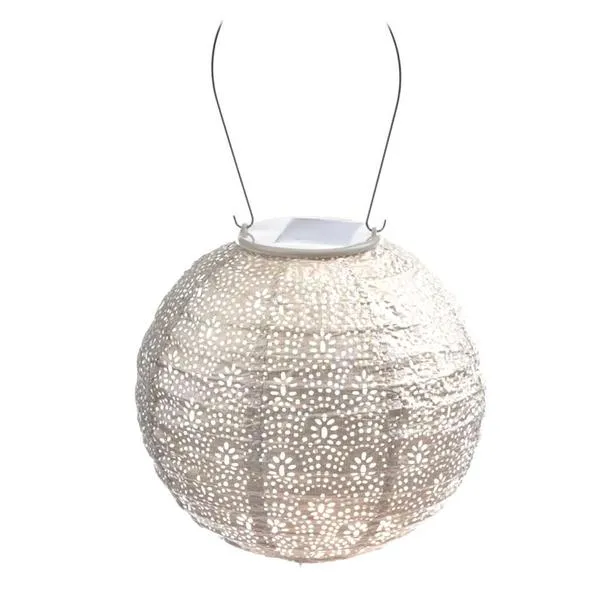 Lantern - Small Round Taupe 8" Fan Pattern