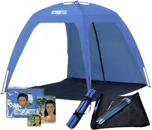 Large Open Beach Tent Cabana, 5x5 Anti UV Sun Shelter Canopy Neptune: Shade The Whole Family! Easy Up Party, Sports & Events Gazebo for Park, Garden, Patio & More, Quick Outdoor Awning for 6 People