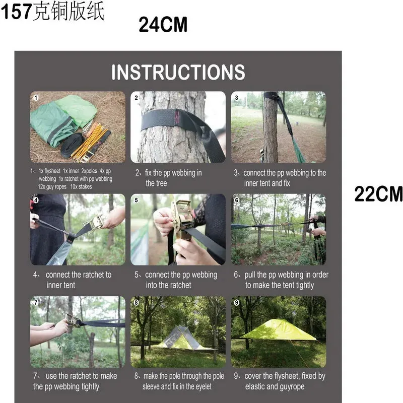Large Outdoor 3-4 People Tent with Mosquito Net Hammock