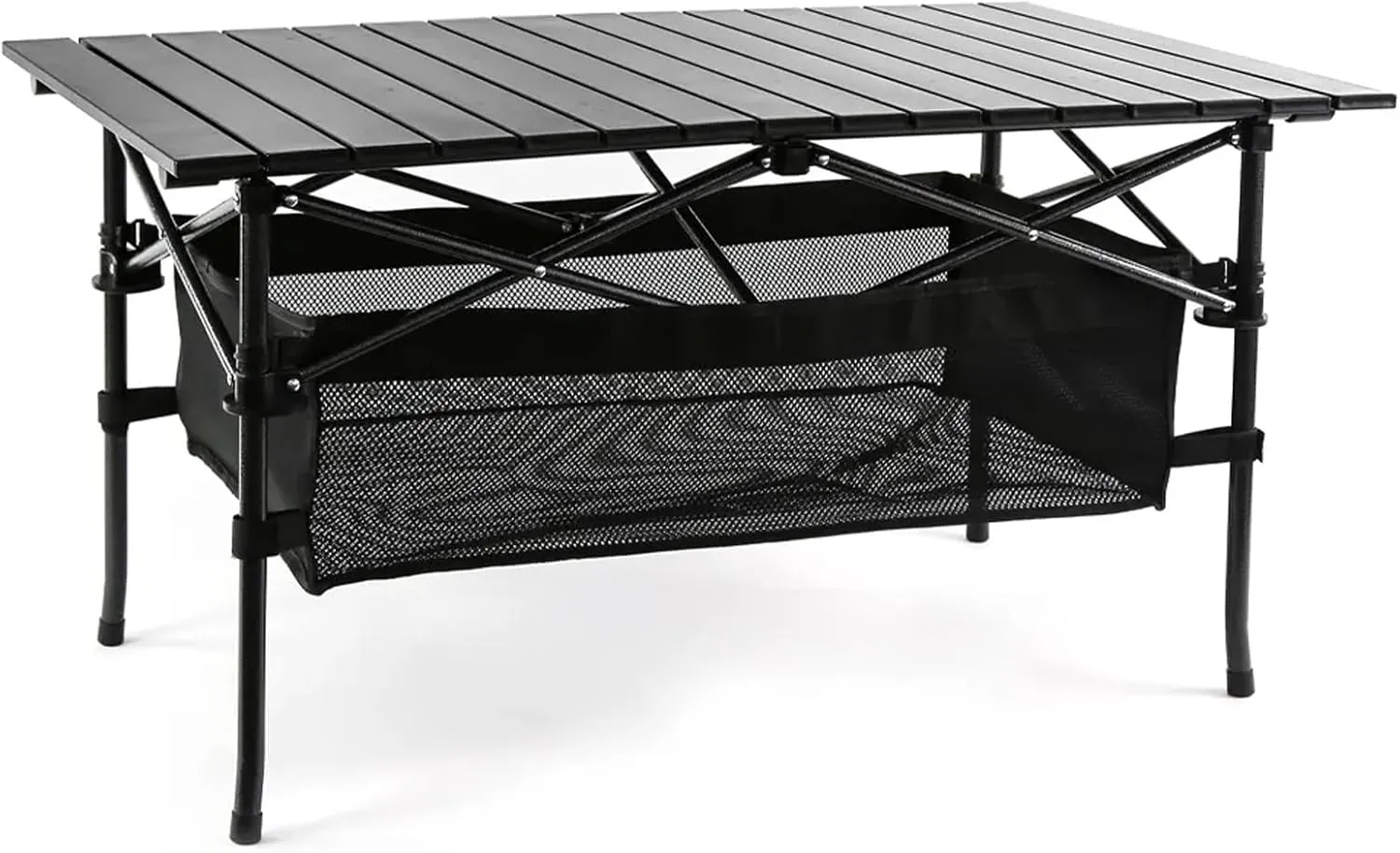 Large Outdoor Folding Picnic Camping Table, 55"X 27.56"Portable Aluminum Table with Storage Carry Bag, 4-6 Persons Portable Roll Up Lightweight Picnic Table, for RV Travel, Camping, Beach, Backyard