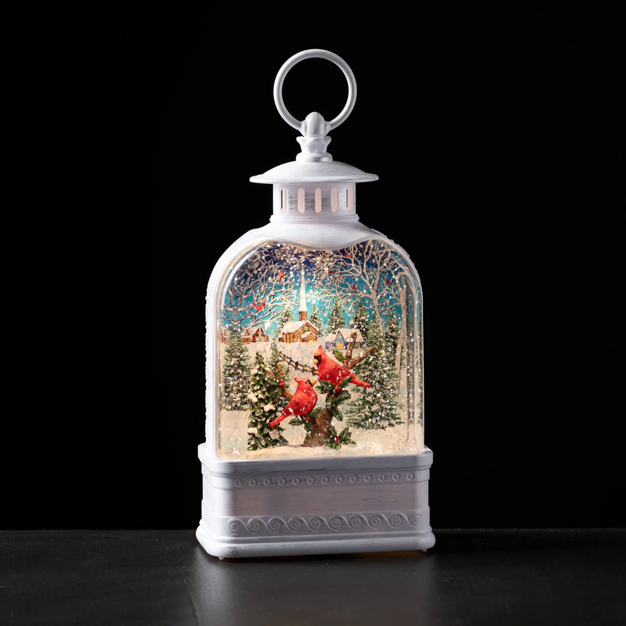 Led Cardinal Shimmer Lantern
