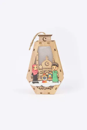 LED Kids Ramadan Wooden Lantern