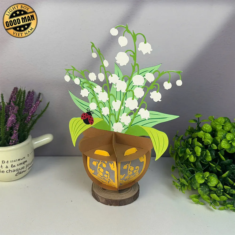 Lily Of The Valley - 3D Flower Pot Lantern File - Cricut File 1 - LightBoxGoodMan