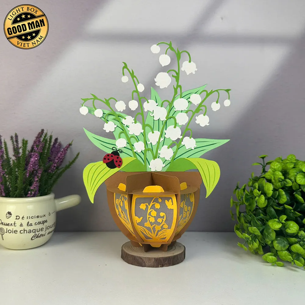 Lily Of The Valley - 3D Flower Pot Lantern File - Cricut File 1 - LightBoxGoodMan