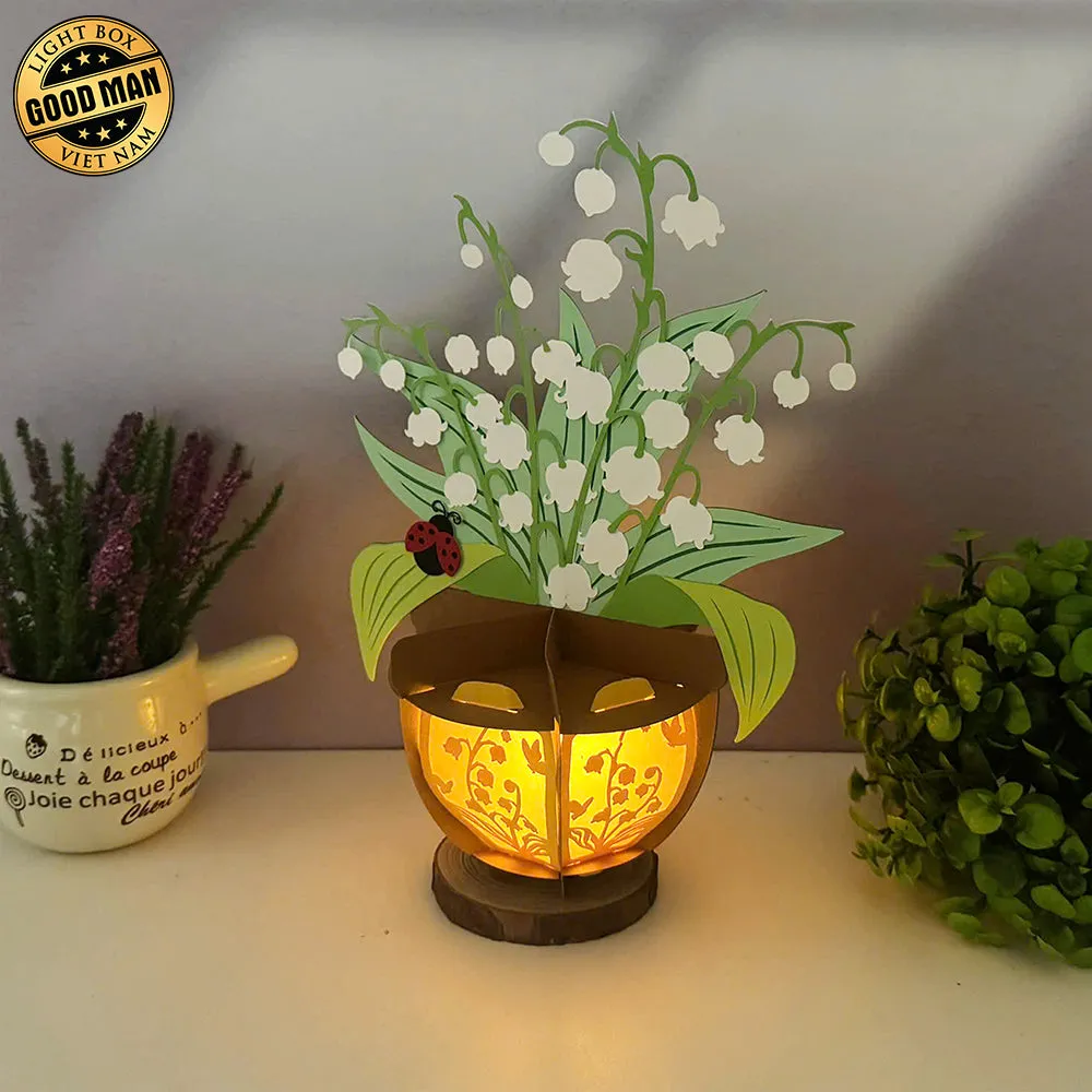 Lily Of The Valley - 3D Flower Pot Lantern File - Cricut File 1 - LightBoxGoodMan