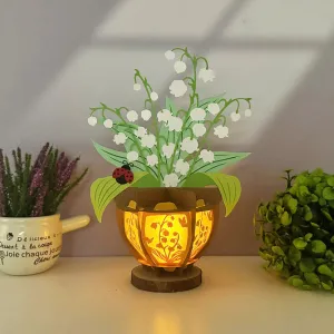 Lily Of The Valley - 3D Flower Pot Lantern File - Cricut File 1 - LightBoxGoodMan