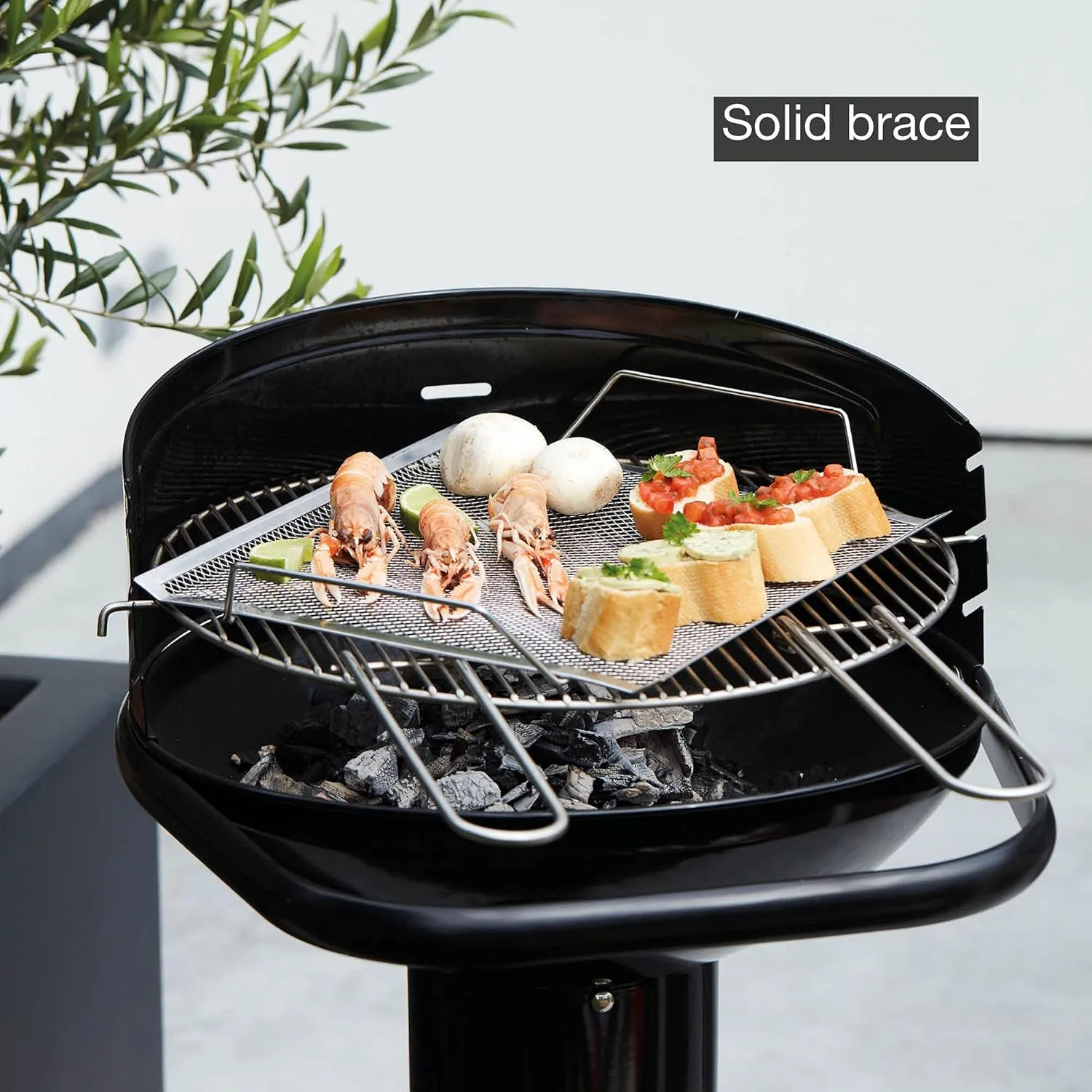 Loewy 45 Charcoal Barbecue BBQ with Wind Protection, Barbecue for 6 People, Black, 43 x 43 x 97 cm