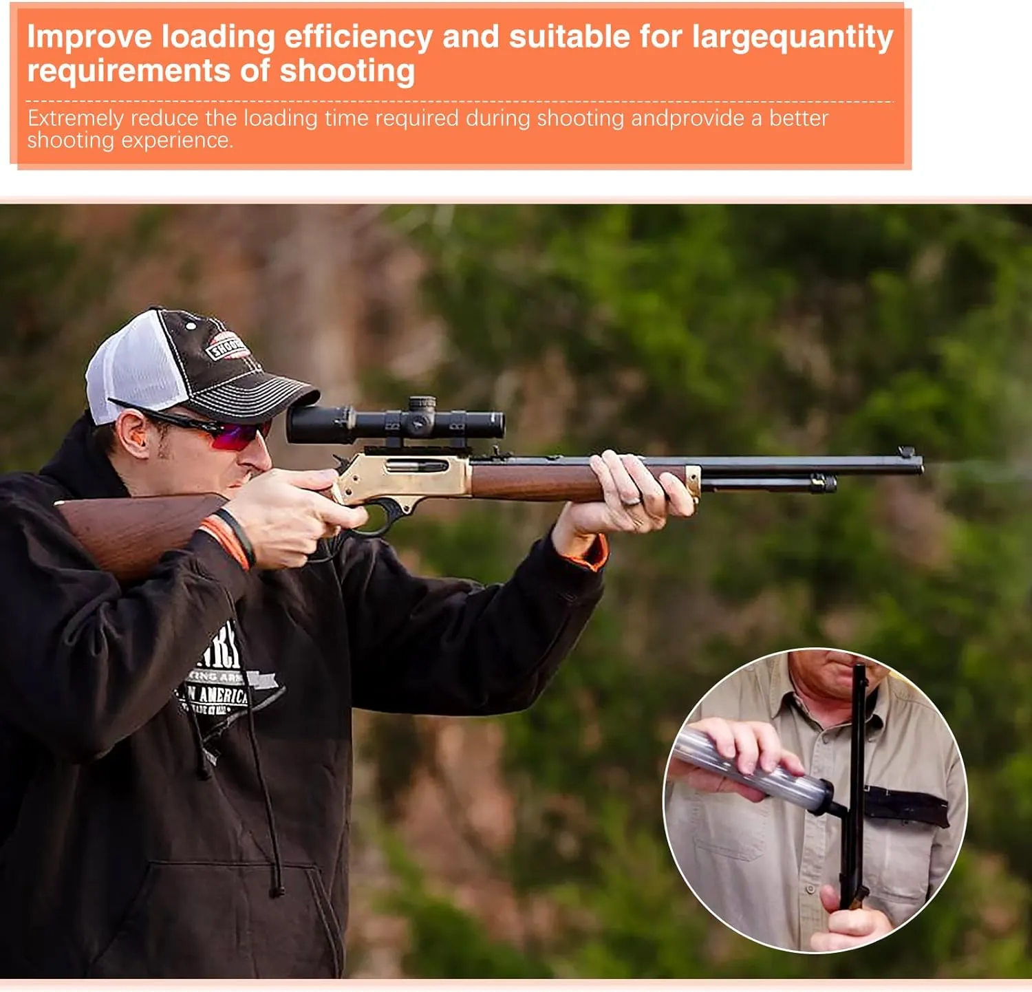 Ludex Rifle Tubular 176 Round Speed Loader for .22/.17 Ammo, Design for Lever Action Tube Fed Rifles, Henry 22 Mag/22LR/22S Magazine Speed Loader