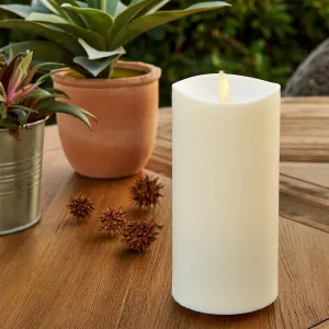 Luminara - Flameless LED Battery Operated Flickering Pillar Candles - White - Pack of 1, 3.25" x 7" - Realistic Moving Flame Real Wax Indoor/Outdoor