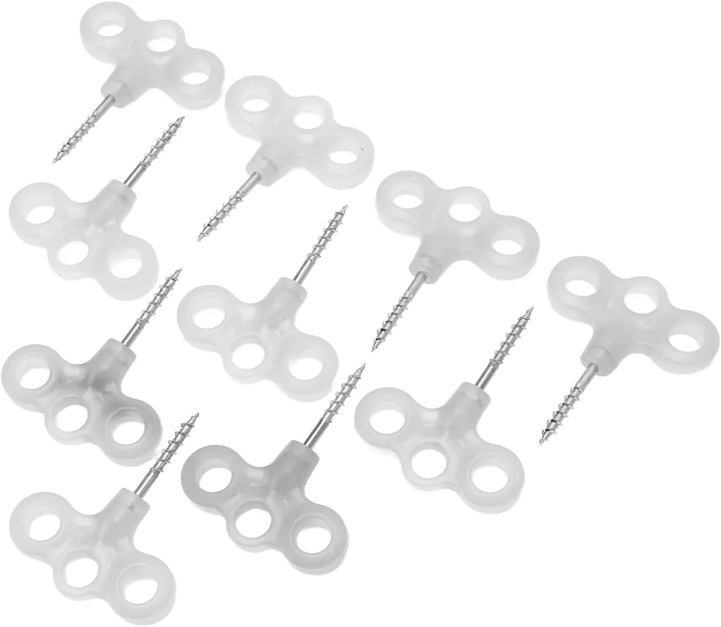 Luminous Tent Pegs 3 Hole Screw Spiral Ground Anchor Stakes for Camping Garden Outdoor ABS Plated Steel 10pcs Storage Jar Included