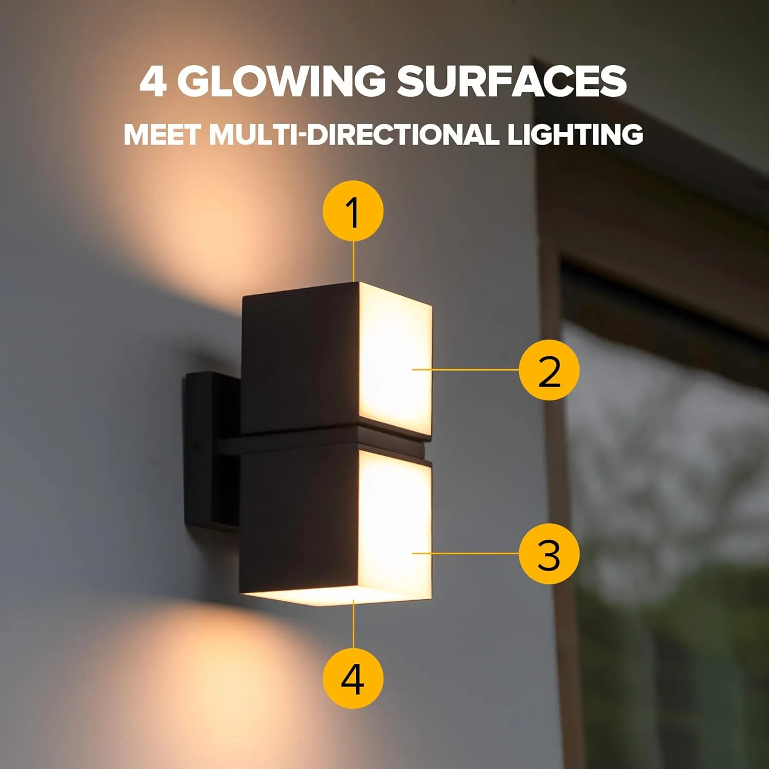 LUTEC Cuba 3000K 1100LM LED Integrated Porch Wall Light Outdoor and Indoor Bedroom LED Wall Lantern Sconce-Bronze