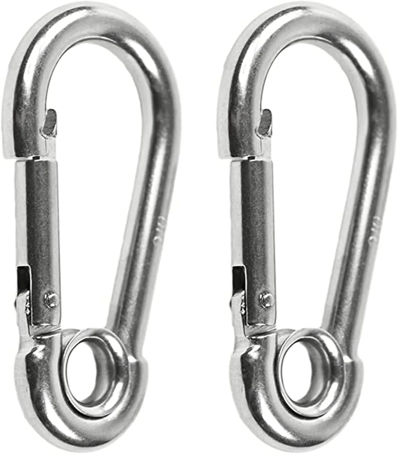 MARINE CITY Carabiner Clip Snap Hook with Ring - 316 Stainless Steel 3-1/2 Inches Ideal for Climbing, Fishing, Hiking, Boating, Sailing, Camping