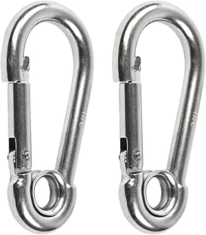 MARINE CITY Carabiner Clip Snap Hook with Ring - 316 Stainless Steel 3-1/2 Inches Ideal for Climbing, Fishing, Hiking, Boating, Sailing, Camping
