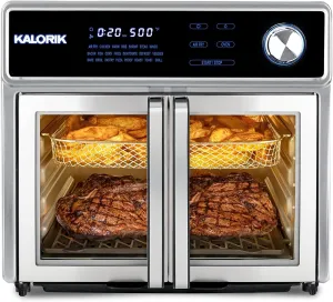 MAXX Air Fryer Oven Grill Deluxe AFO 51041 SS |26 Quart Digital Smokeless Indoor Grill & Air Fryer Oven Combo (Renewed)