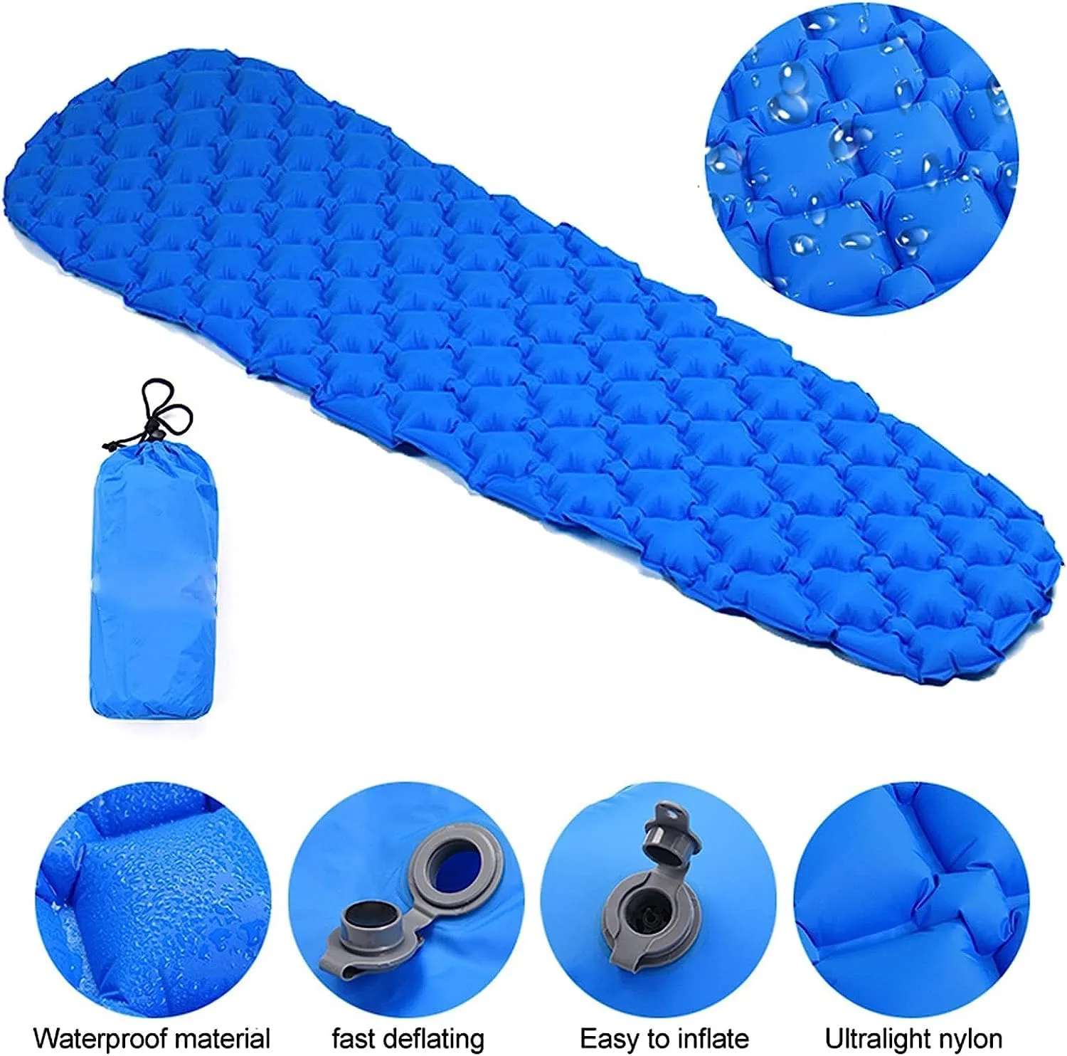 MDybf Camping Inflatable Mattress in Tent Folding Camp Bed Sleeping Pad, Camping Sleeping Mat (Color : Green)