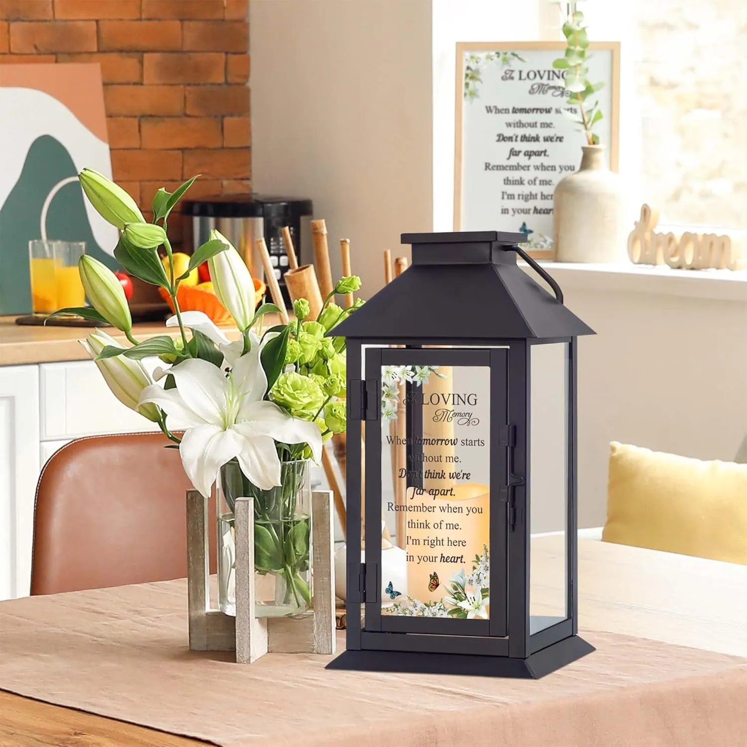 Memorial Lantern Bereavement Gifts in Memory of Loved One - Remembrance Sympathy Gifts for Loss of Mother or Father