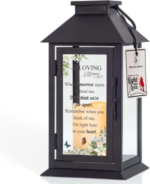 Memorial Lantern Bereavement Gifts in Memory of Loved One - Remembrance Sympathy Gifts for Loss of Mother or Father