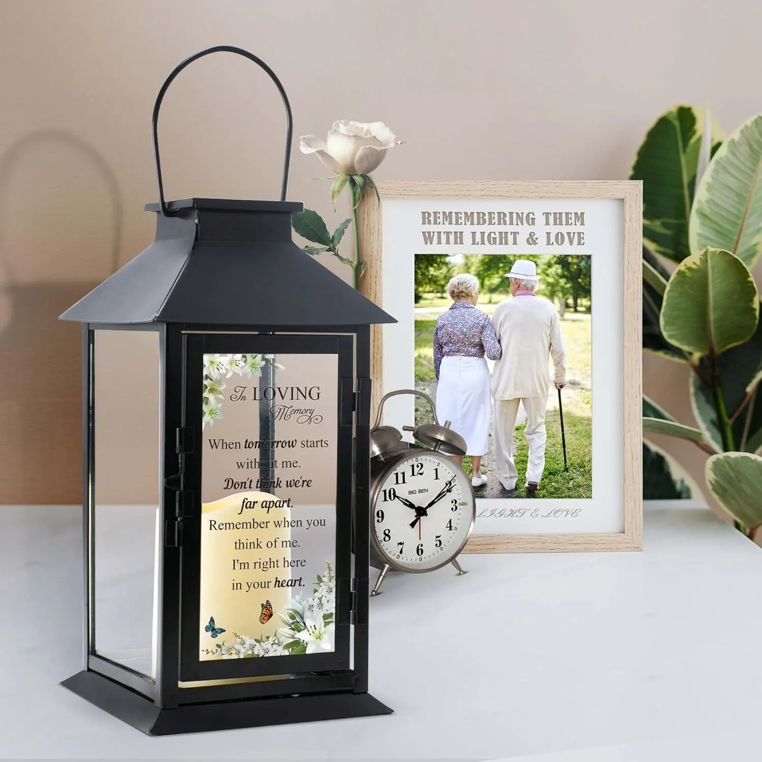Memorial Lantern Bereavement Gifts in Memory of Loved One - Remembrance Sympathy Gifts for Loss of Mother or Father