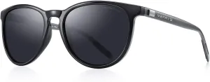 MERRY'S Polarized Sunglasses for Women Men Vintage Retro Classic Round Frame Aluminum Legs S8288