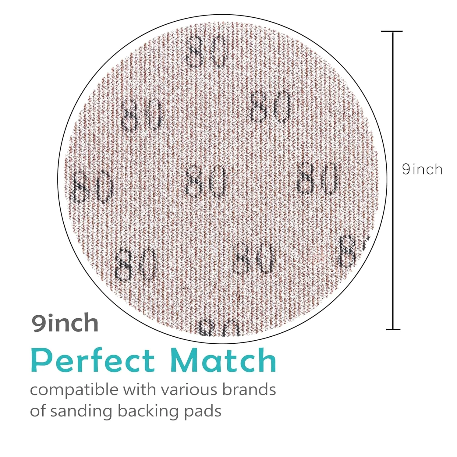 Mesh Drywall 9 Inch Sanding Disc 80 Grit 25PCS, Sand Screen 9in Sandpaper Net Dust Free Hook and Loops Discs | Compatible with Radius 360 Drywall Sander | Ideal for Drywall, Floor, Putty Use
