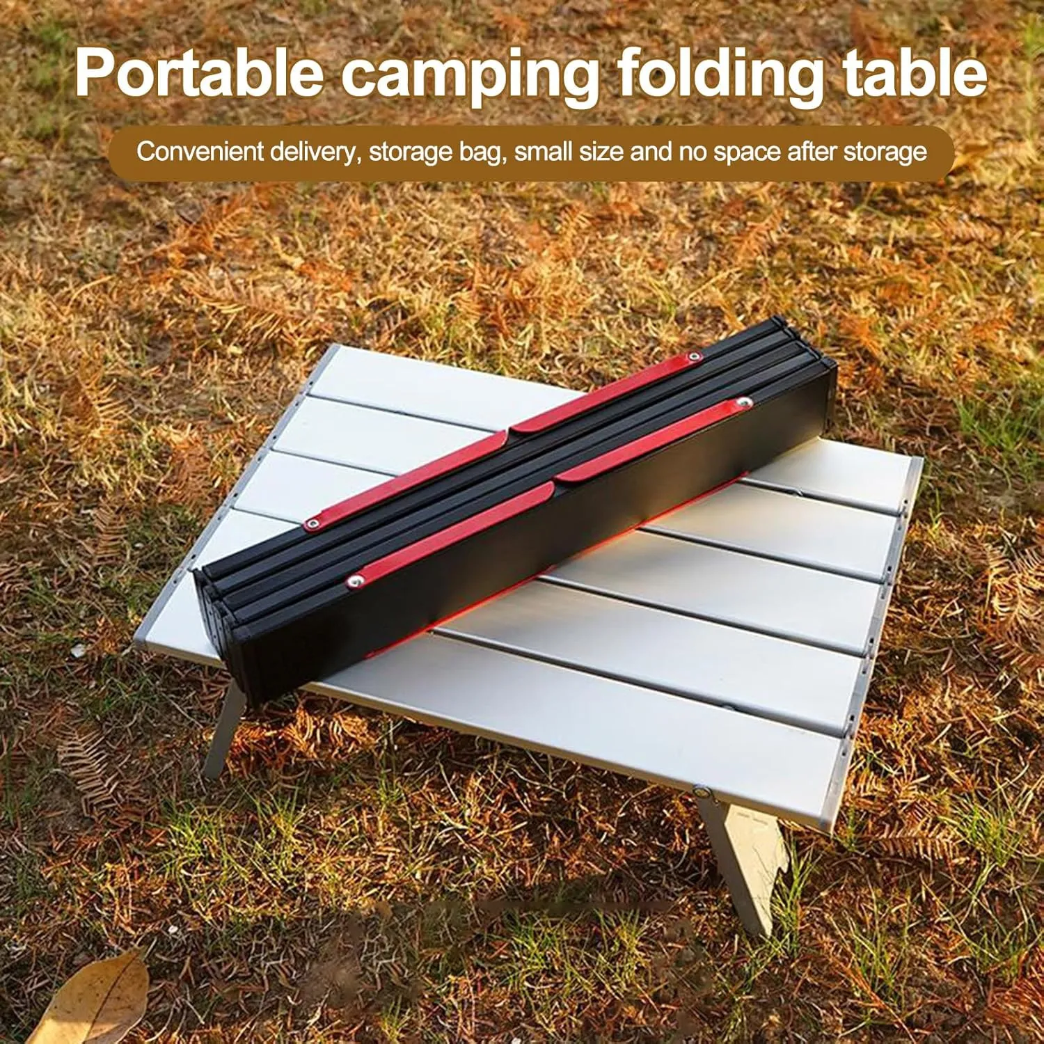 Mini Folding Camping Table, Ultralight Aluminum Beach Table with Solid Construction and Strong Load-Bearing, Portable Collapsible Table for Outdoor Picnic, Traveling (White)