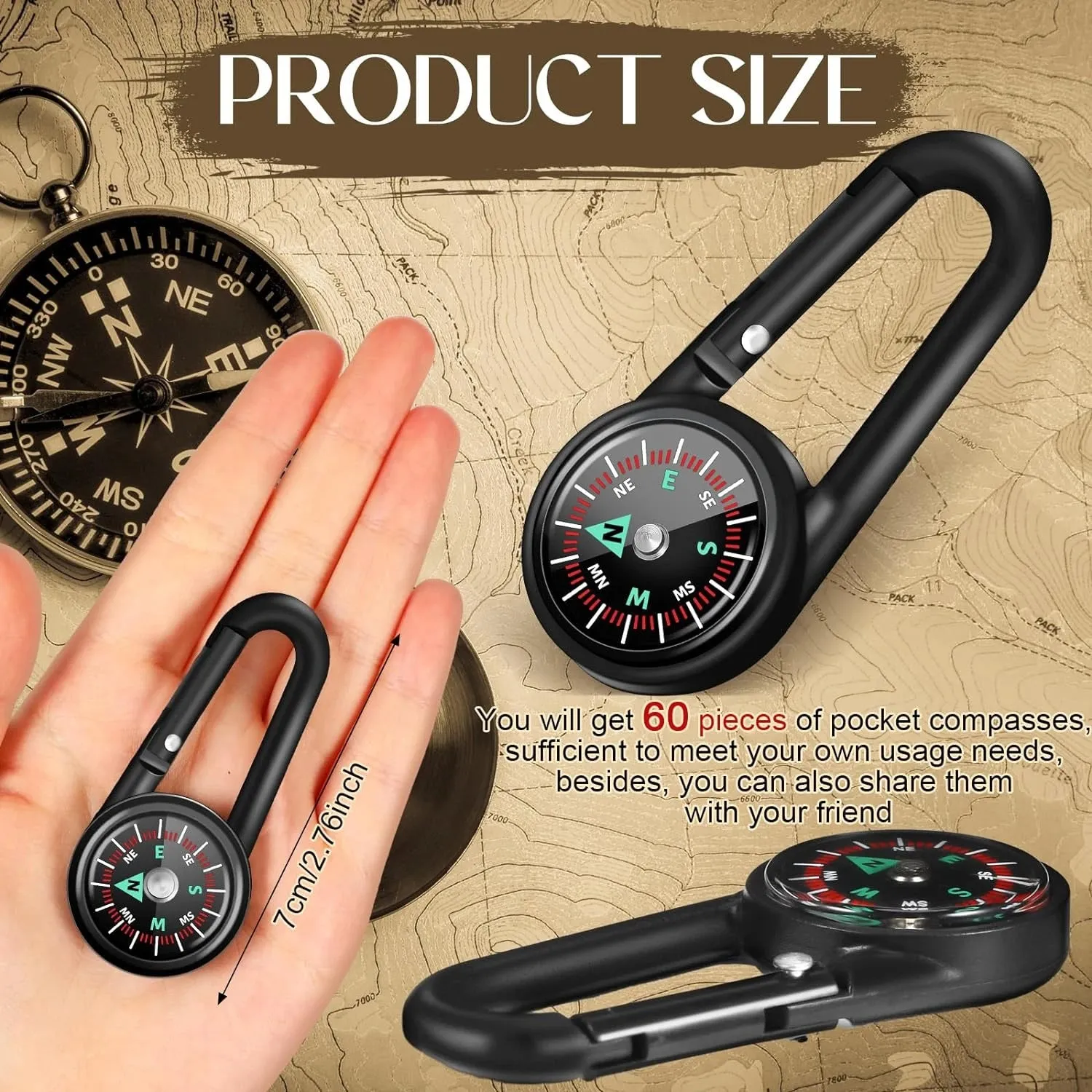 Mini Survival Pocket Compass