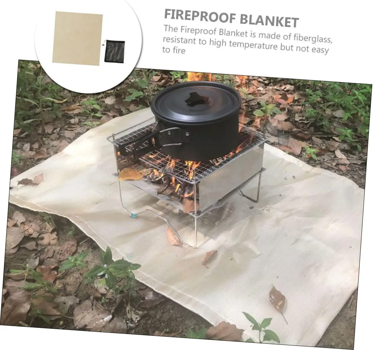 Mipcase 1set Fireproof Blanket Lightweight Camping Picnic Fire Retardant Mat Fireproof Pad for Outdoor Activities and Flexible Insulation for BBQ and Fire Pit Use