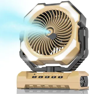 Misting Fan Portable with 250ml Water Tank, 24000mAh Rechargeable Cooling Fans for Outside, Outdoor Water Misters with 2 Mist Modes, Remote Control Camping Fan with Timer for Patios, Beach, Tents