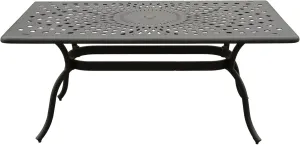 Modern Outdoor Mesh Aluminum Black 67-in Rectangle Patio Dining Table