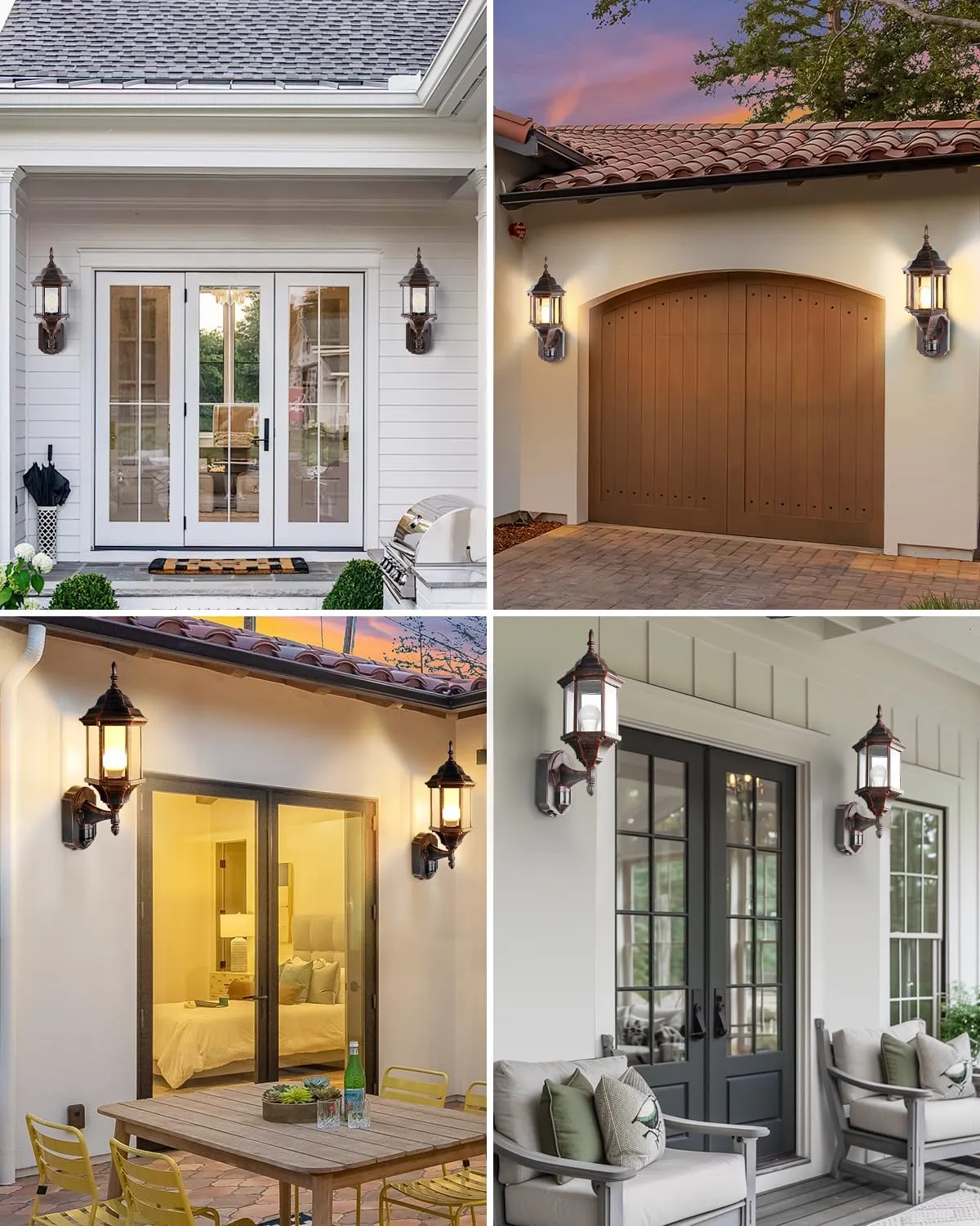 Motion Sensor Outdoor Lights, 16 inch Dusk to Dawn Outside Porch Lights, Waterproof Anti-Rust Aluminum Outdoor Wall Lights for House, Garage, Front Door, Antique Black and Bronze Gold