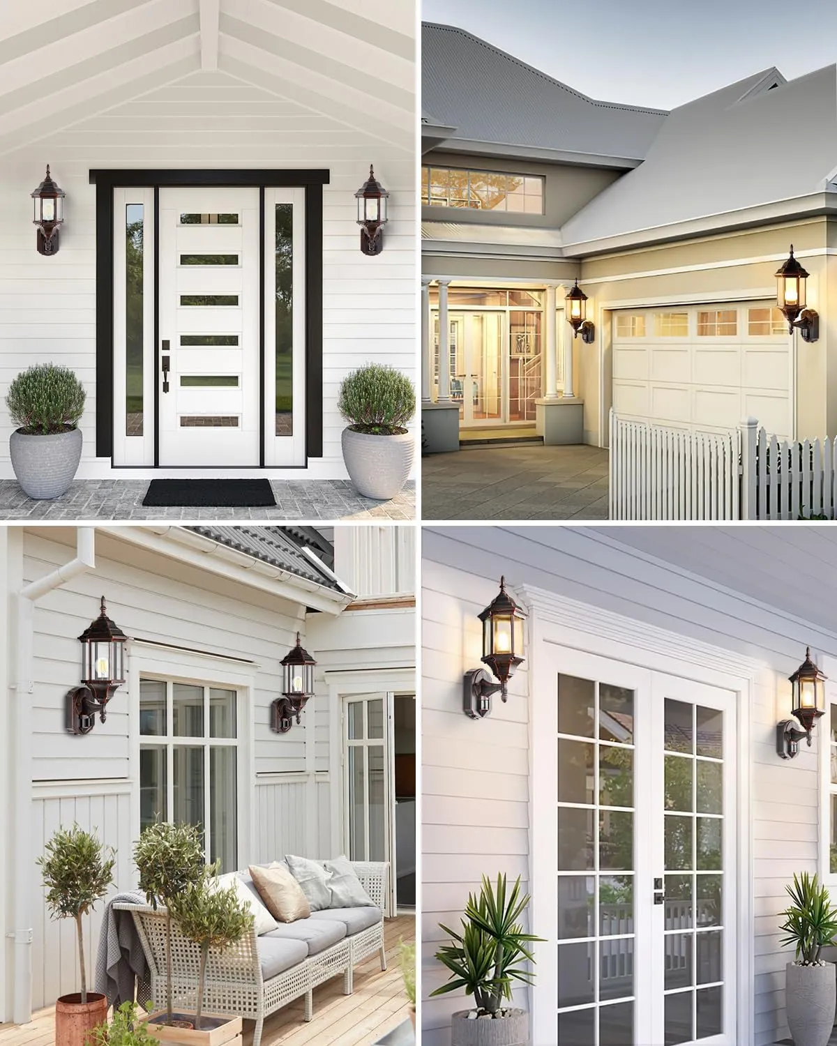 Motion Sensor Outdoor Lights, 16 inch Dusk to Dawn Outside Porch Lights, Waterproof Anti-Rust Aluminum Outdoor Wall Lights for House, Garage, Front Door, Antique Black and Bronze Gold