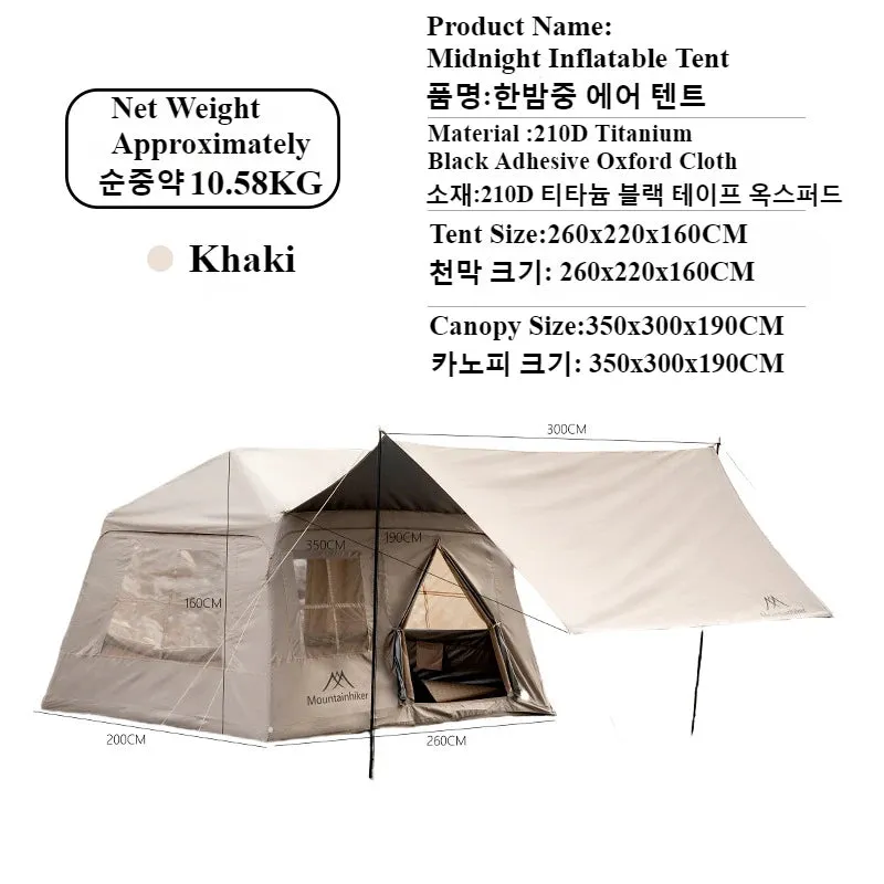 MOUNTAINHIKER Outdoor Camping 2-5 Person Waterproof Family Awning Beach Tent Quick Open Fishing Tent Picnic Park Anti-UV Shade