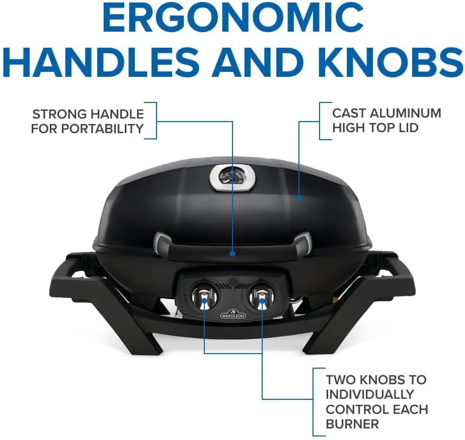 Napoleon PRO285-BK Portable Propane Grill, Black