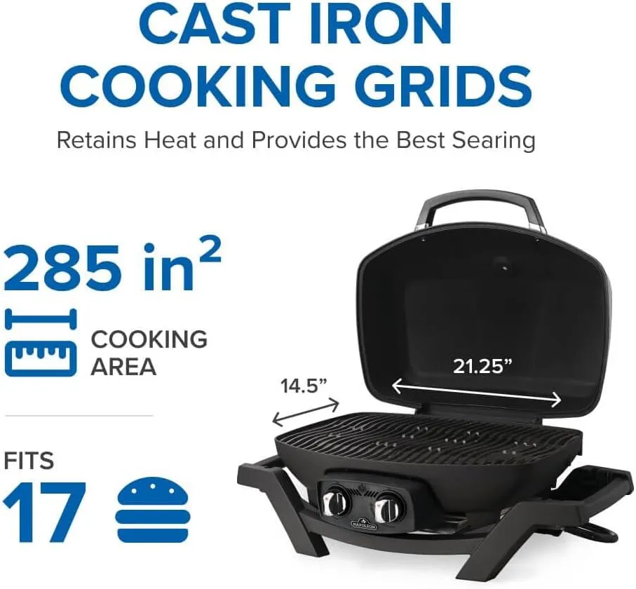 Napoleon PRO285-BK Portable Propane Grill, Black