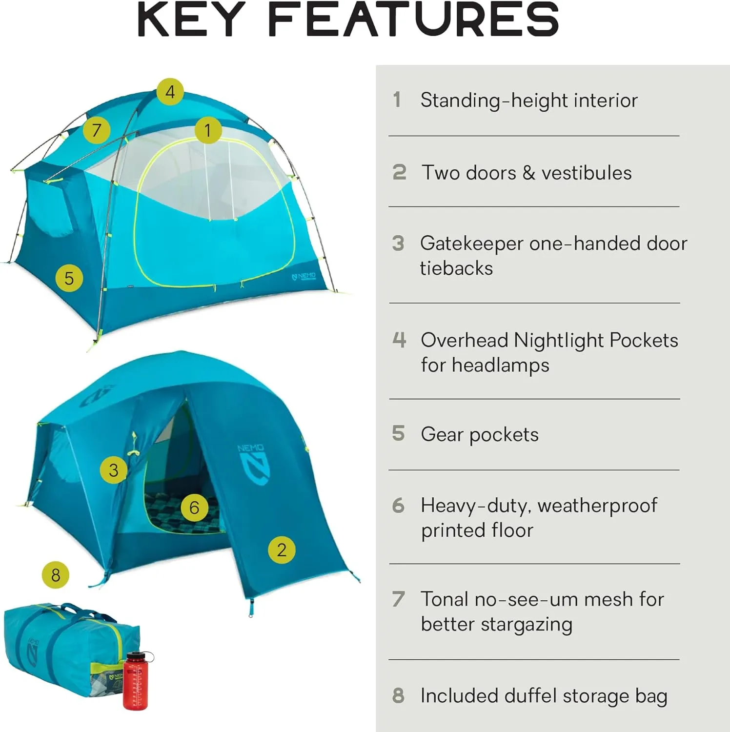 NEMO Equipment Aurora Highrise, 3 Season, Family, Car Camping Tent