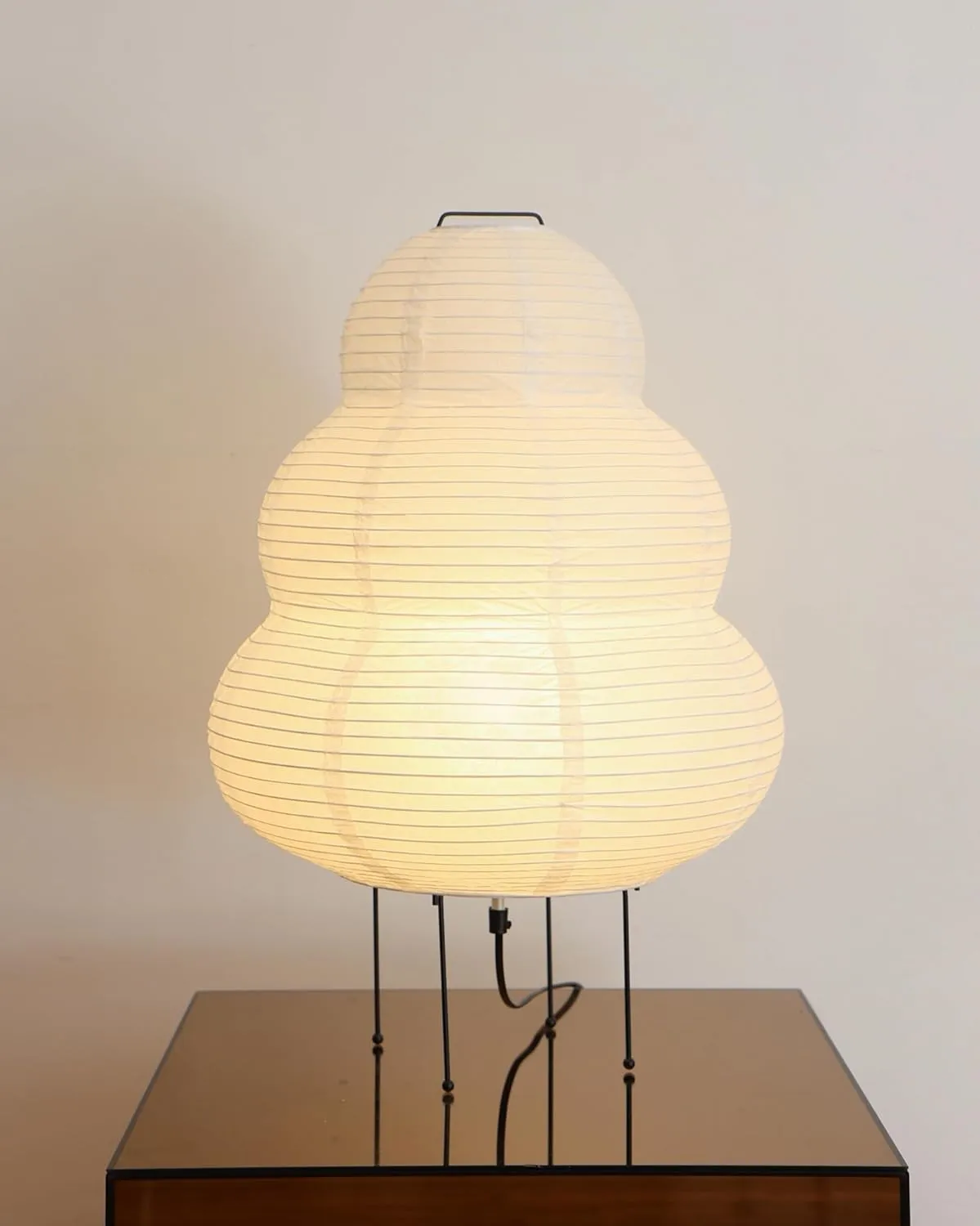 Noguchi Style Rice Paper Floor Lamp • Minimalist Japanese Lantern Lamp for Living Room, Bedroom