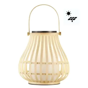 Nordlux LEO TO-GO - Solar Powered 4W Portable Bamboo Light IP44 2700K